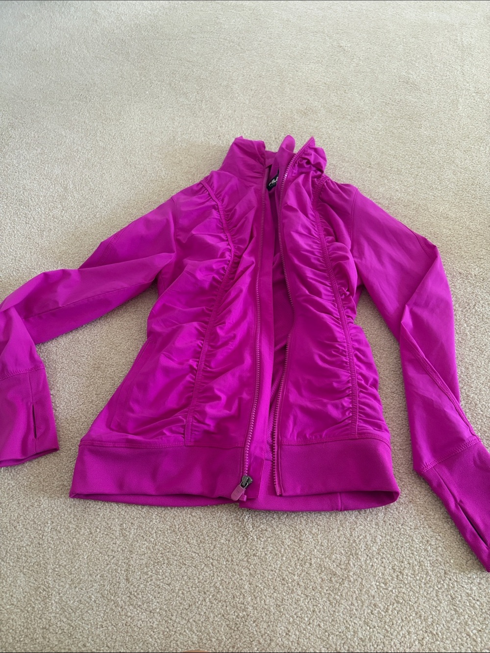 Fila brand Magenta pink Ruffled Zip-Up Jacket